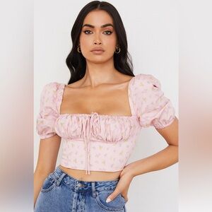 House of CB Arianna Pink Corset Top XS